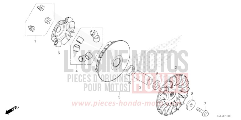 ANTRIEBSFLAECHE von ADV 350 MAT PEARL COOL WHITE (NHB44) von 2026